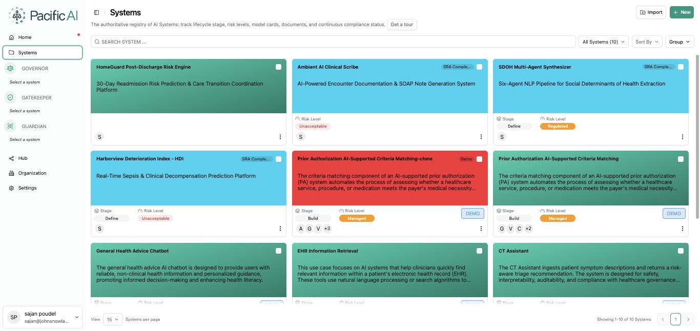 Systems Dashboard